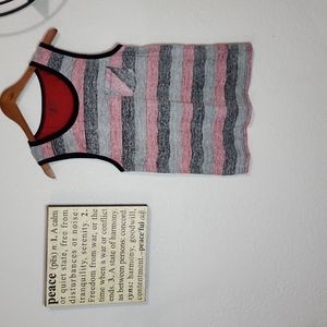 Foot Action Athletic Fit Red, Black & Gray Striped Tank Top Sz. M